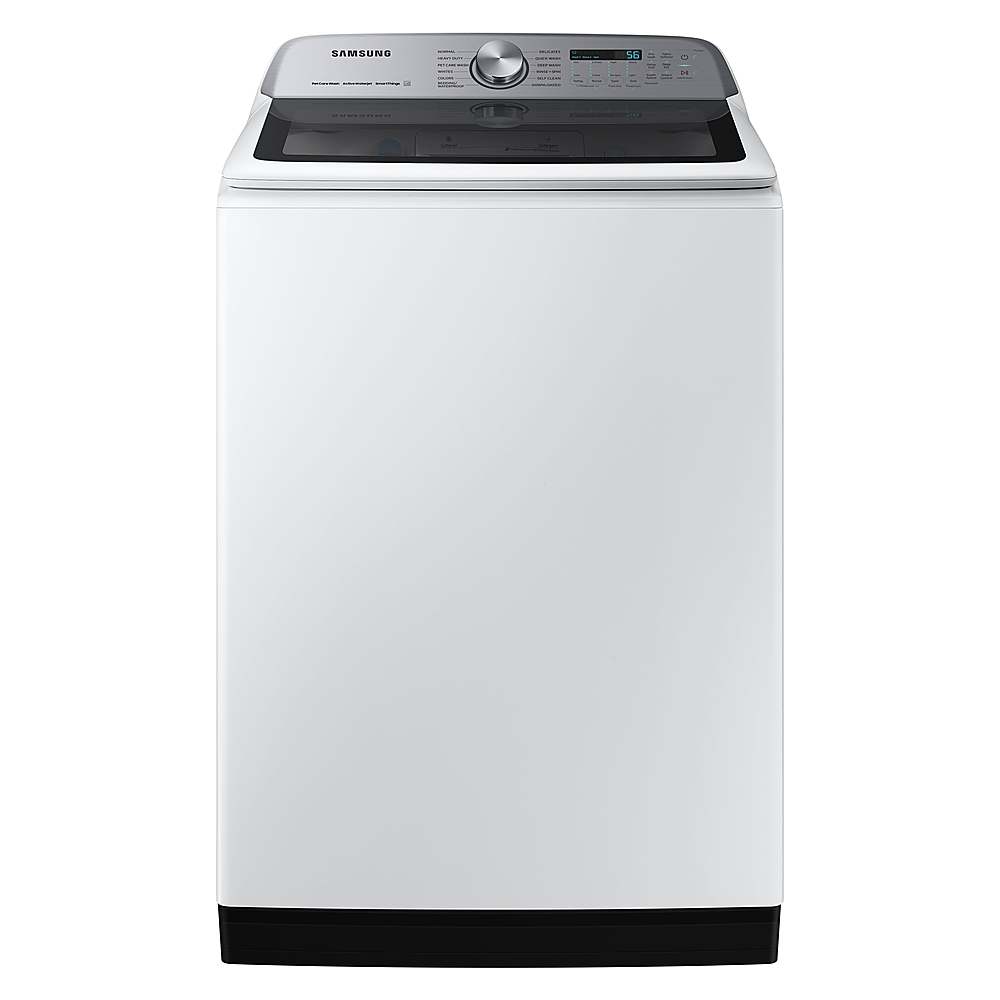 Samsung - 5.4 Cu. Ft. High-Efficiency Smart Top Load Washer with Pet Care Solution - White_0