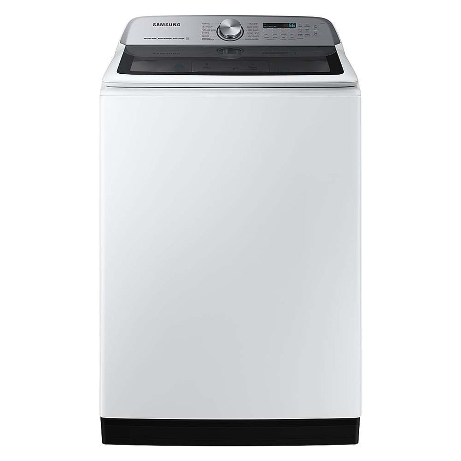 Samsung - 5.4 Cu. Ft. High-Efficiency Smart Top Load Washer with Pet Care Solution - White_0