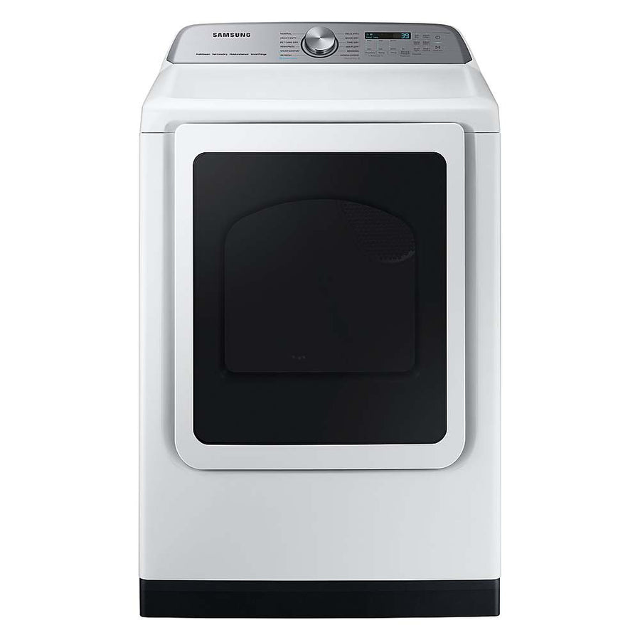 Samsung - 7.4 Cu. Ft. Smart Electric Dryer with Steam and Pet Care Dry - White_0