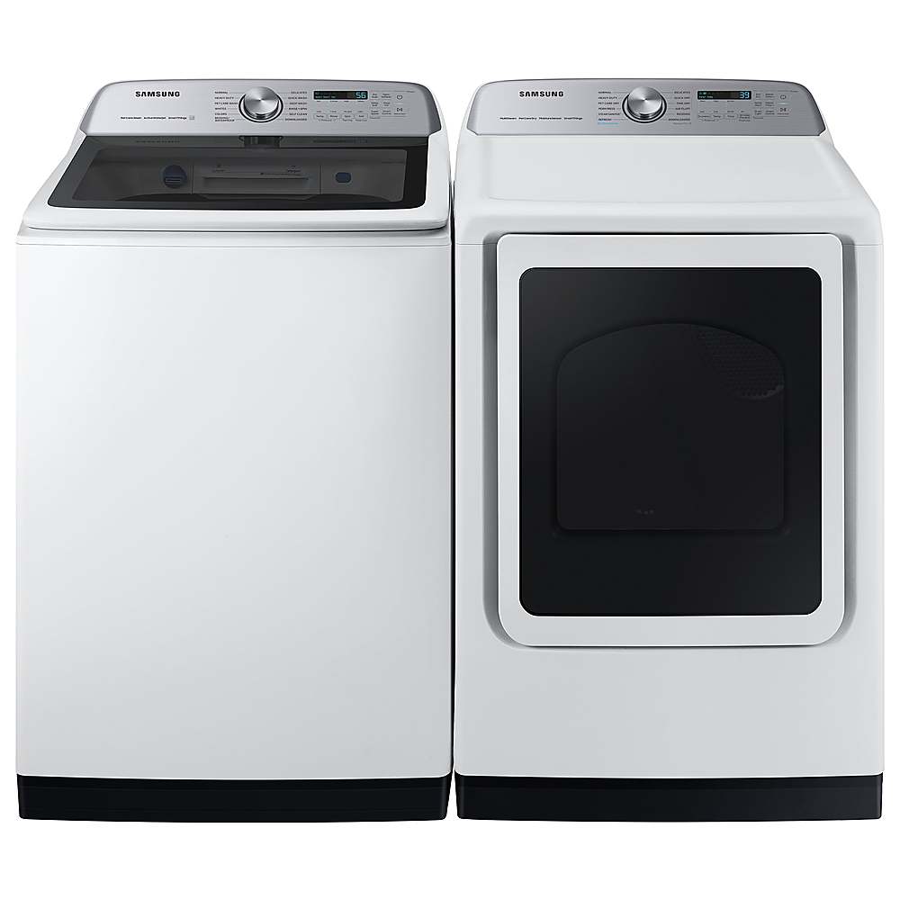 Samsung - 7.4 Cu. Ft. Smart Electric Dryer with Steam and Pet Care Dry - White_1