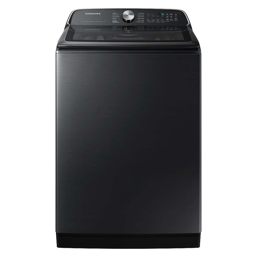 Samsung - 5.5 Cu. Ft. High-Efficiency Smart Top Load Washer with Super Speed Wash - Brushed Black_0