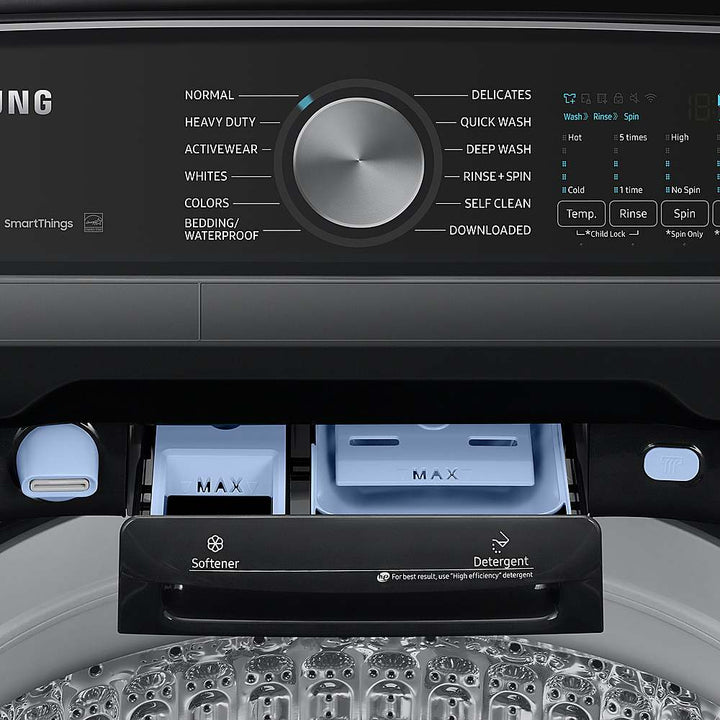 Samsung - 5.5 Cu. Ft. High-Efficiency Smart Top Load Washer with Super Speed Wash - Brushed Black_6