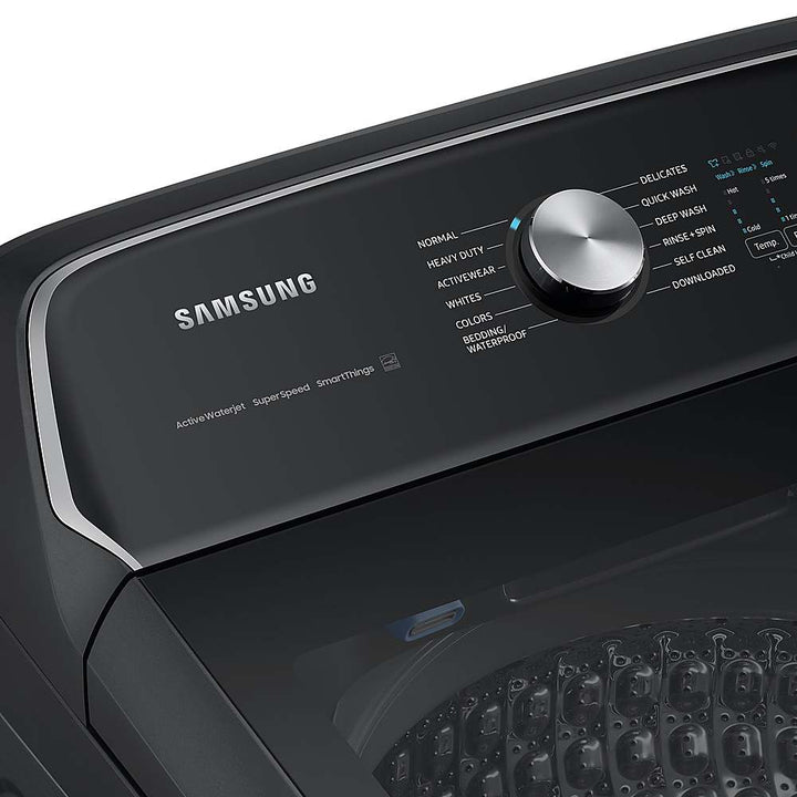 Samsung - 5.5 Cu. Ft. High-Efficiency Smart Top Load Washer with Super Speed Wash - Brushed Black_3