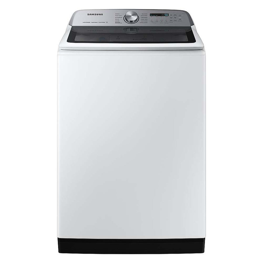 Samsung - 5.5 Cu. Ft. High-Efficiency Smart Top Load Washer with Super Speed Wash - White_0