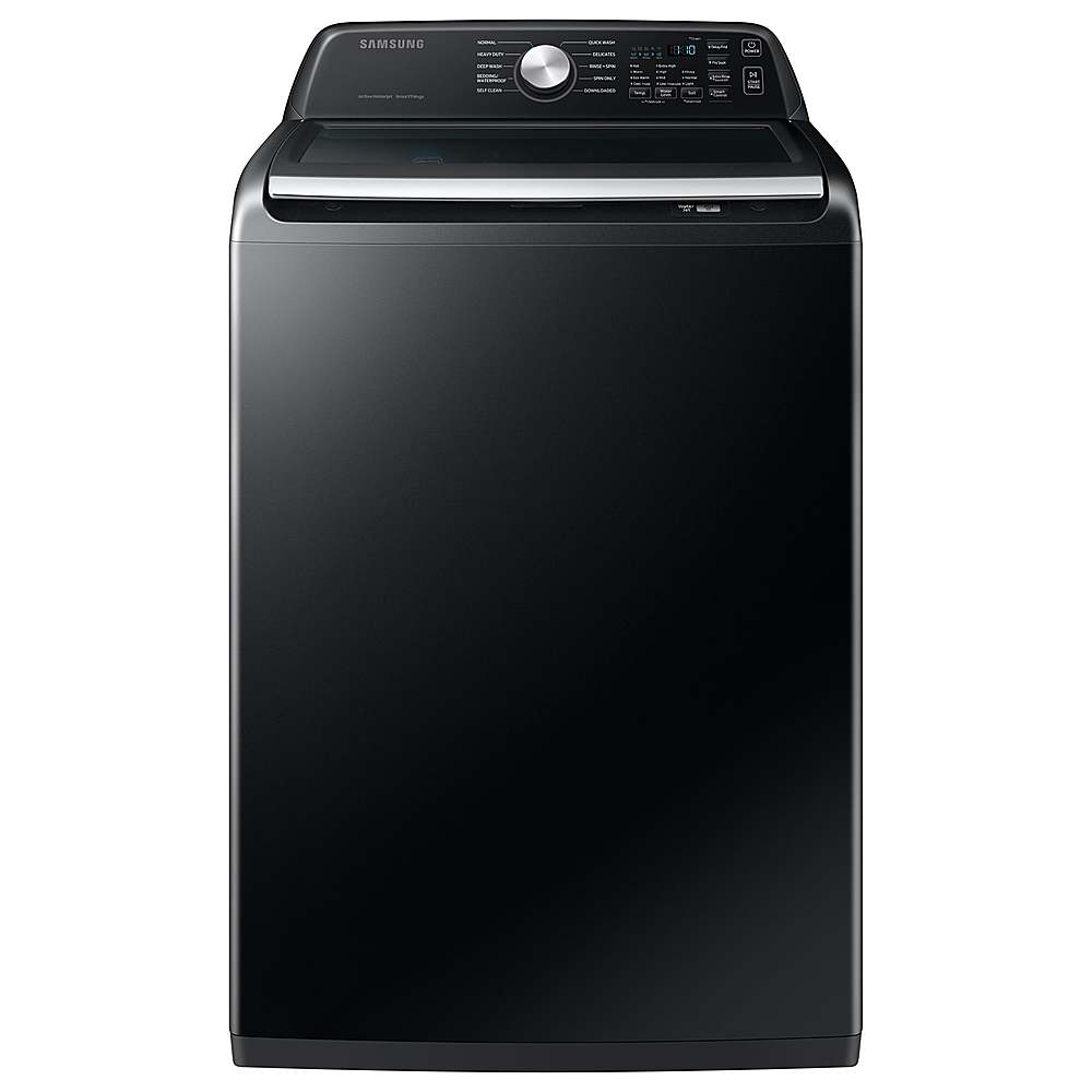 Samsung - 4.6 Cu. Ft. High-Efficiency Smart Top Load Washer with ActiveWave Agitator - Black_0
