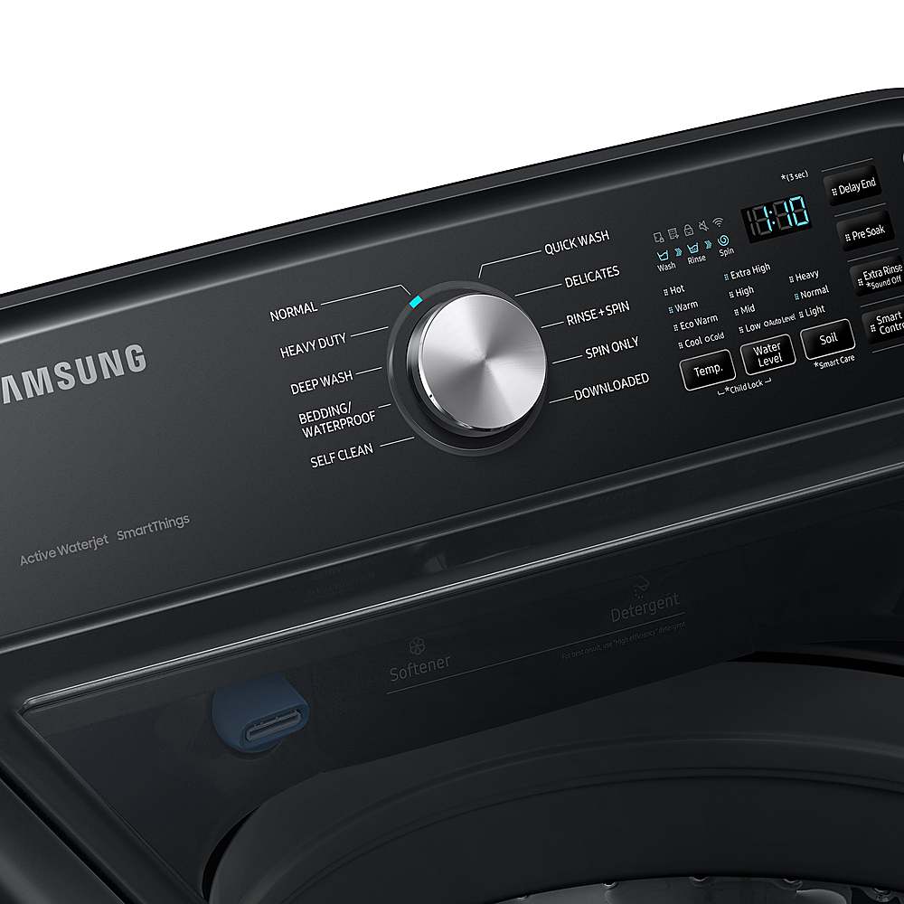 Samsung - 4.6 Cu. Ft. High-Efficiency Smart Top Load Washer with ActiveWave Agitator - Black_3