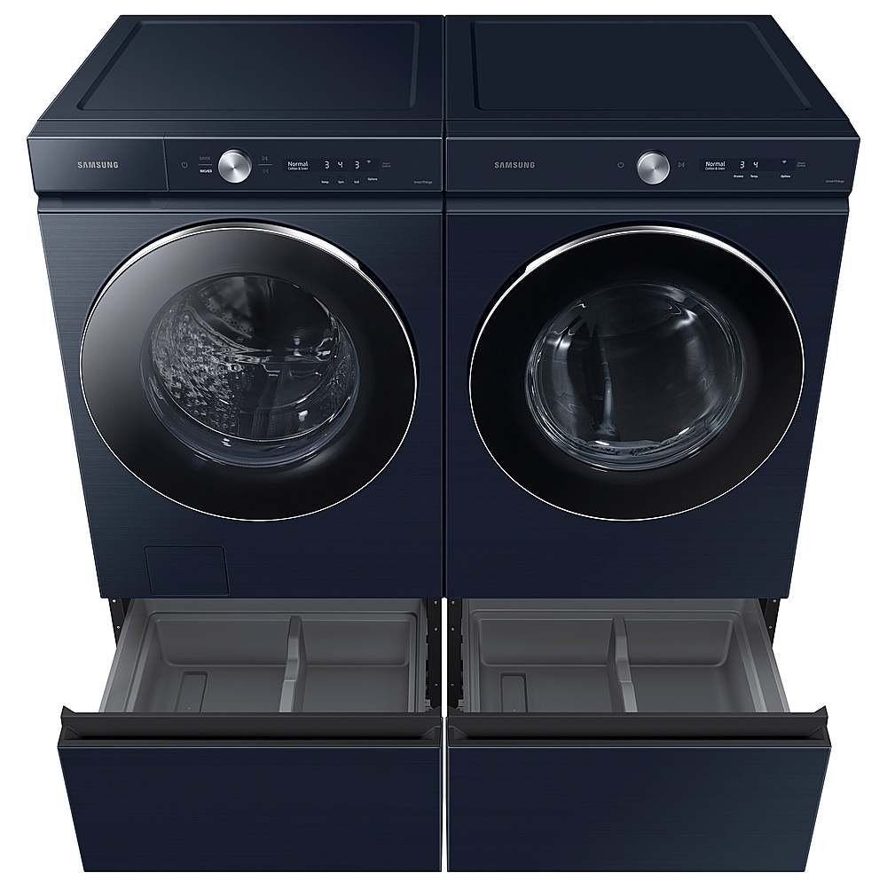 Samsung - BESPOKE 7.6 Cu. Ft. Stackable Smart Gas Dryer with Steam and AI Optimal Dry - Brushed Navy_4