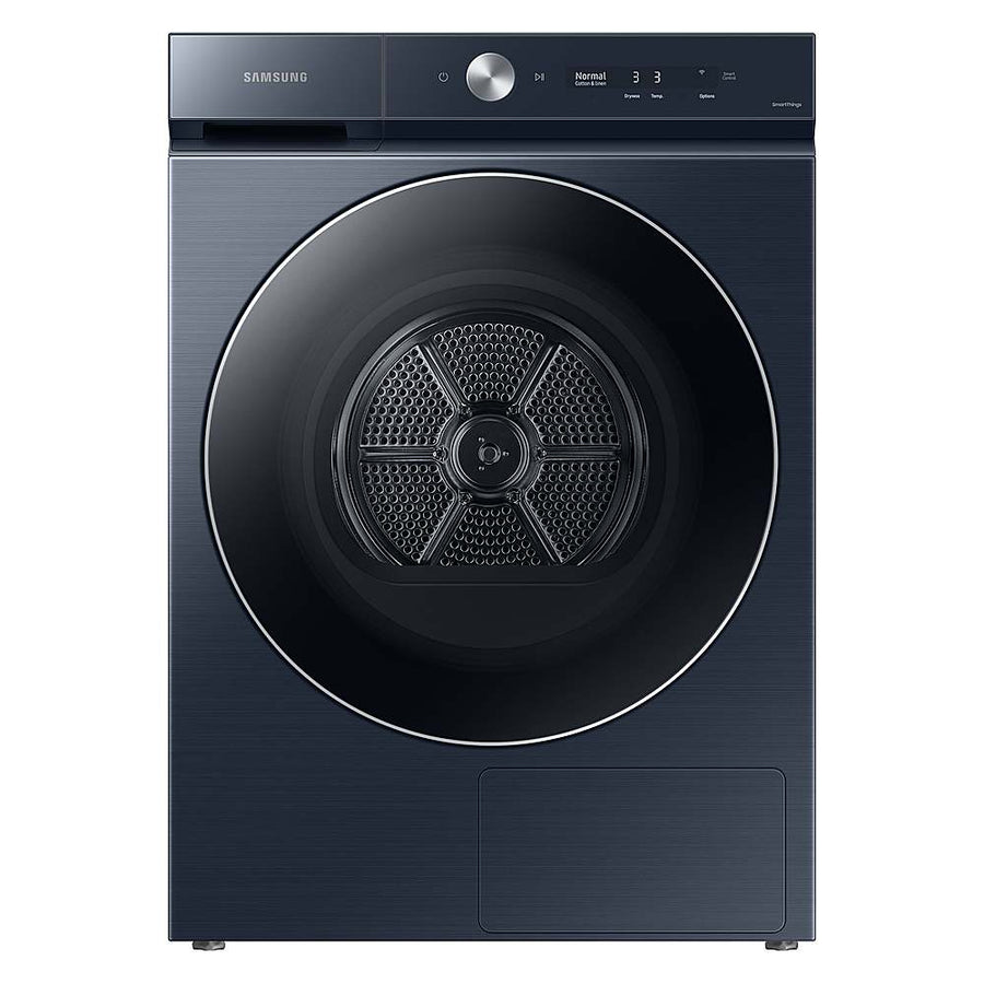 Samsung - BESPOKE 7.8 Cu. Ft. Stackable Smart Electric Dryer with Steam and Ventless Hybrid Heat Pump - Brushed Navy_0