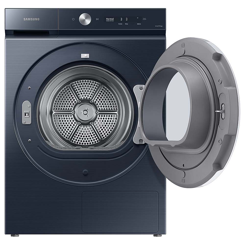 Samsung - BESPOKE 7.8 Cu. Ft. Stackable Smart Electric Dryer with Steam and Ventless Hybrid Heat Pump - Brushed Navy_10