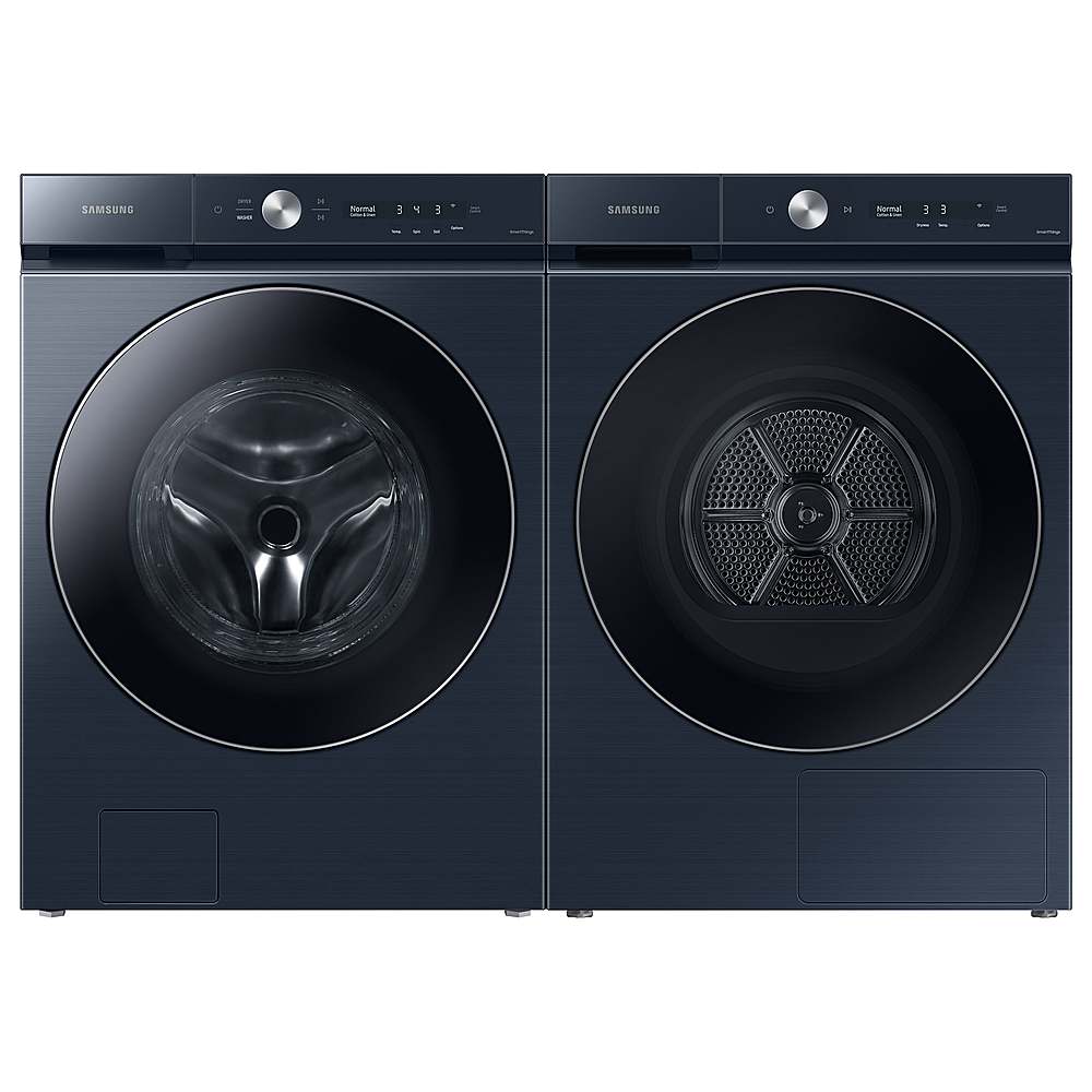 Samsung - BESPOKE 7.8 Cu. Ft. Stackable Smart Electric Dryer with Steam and Ventless Hybrid Heat Pump - Brushed Navy_9