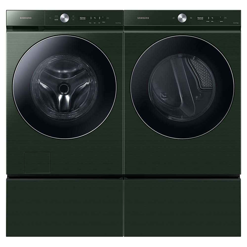 Samsung - BESPOKE 7.6 Cu. Ft. Stackable Smart Electric Dryer with Steam and AI Optimal Dry - Forest Green_3