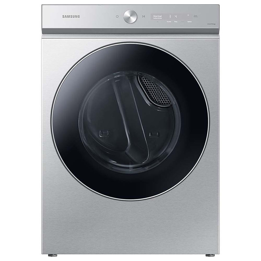 Samsung - BESPOKE 7.6 Cu. Ft. Stackable Smart Gas Dryer with Steam and AI Optimal Dry - Silver Steel_0
