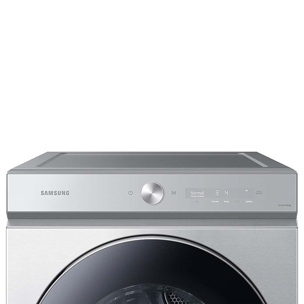 Samsung - BESPOKE 7.6 Cu. Ft. Stackable Smart Gas Dryer with Steam and AI Optimal Dry - Silver Steel_13