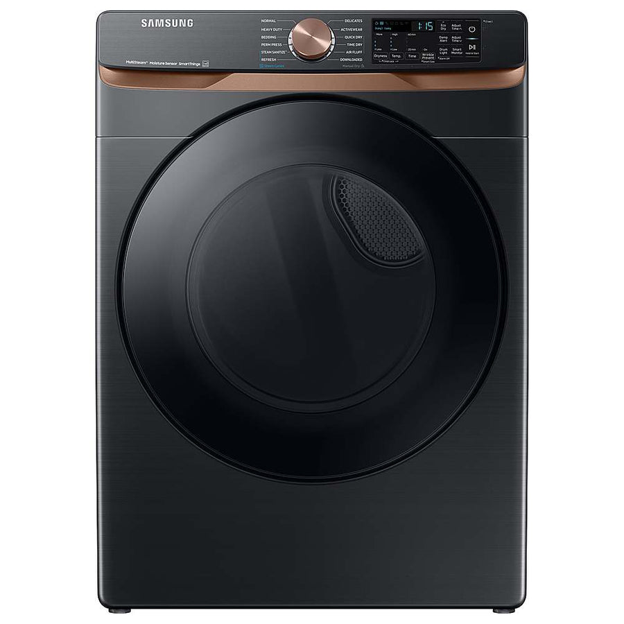 Samsung - 7.5 Cu. Ft. Stackable Smart Gas Dryer with Steam and Sensor Dry - Brushed Black_0