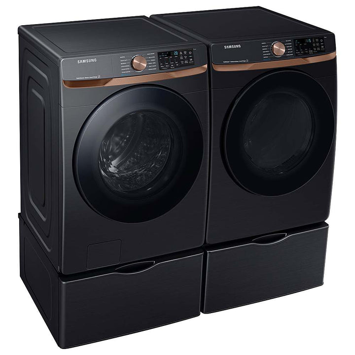 Samsung - 7.5 Cu. Ft. Stackable Smart Gas Dryer with Steam and Sensor Dry - Brushed Black_2