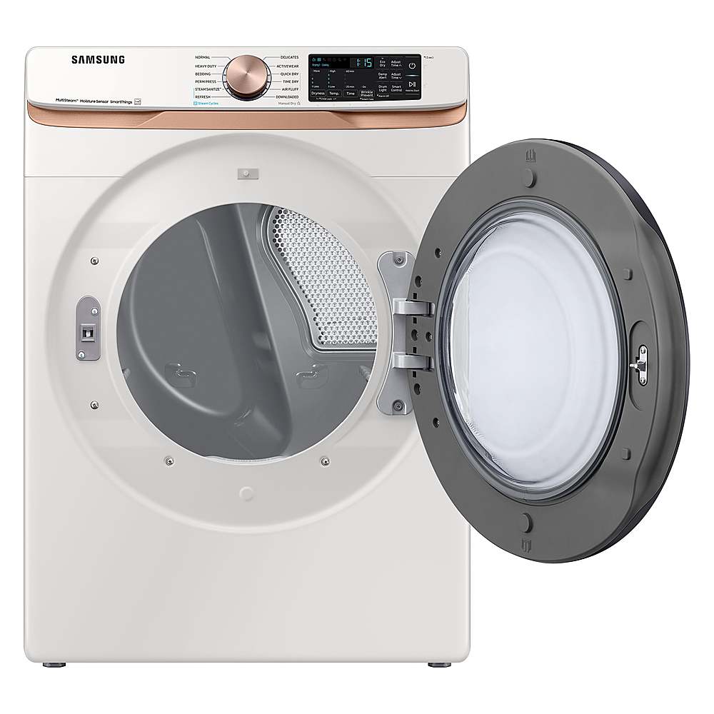 Samsung - 7.5 Cu. Ft. Stackable Smart Electric Dryer with Steam and Sensor Dry - Ivory_8