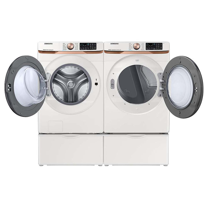 Samsung - 7.5 Cu. Ft. Stackable Smart Electric Dryer with Steam and Sensor Dry - Ivory_2