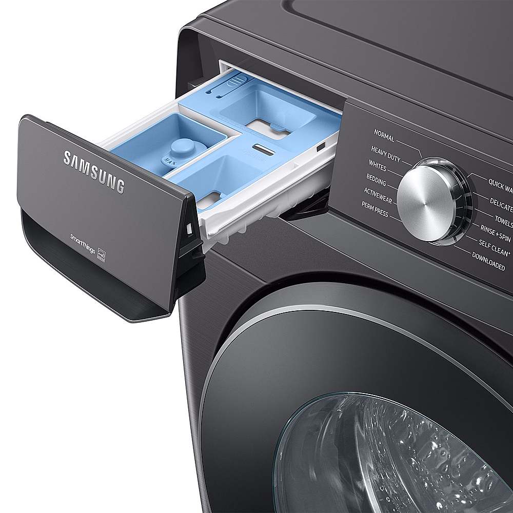 Samsung - 5.1 Cu. Ft. High-Efficiency Stackable Smart Front Load Washer with Vibration Reduction Technology+ - Brushed Black_6
