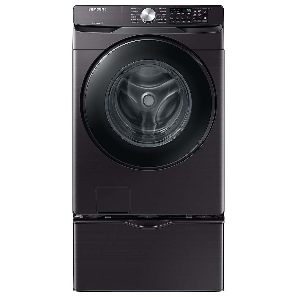 Samsung - 5.1 Cu. Ft. High-Efficiency Stackable Smart Front Load Washer with Vibration Reduction Technology+ - Brushed Black_4