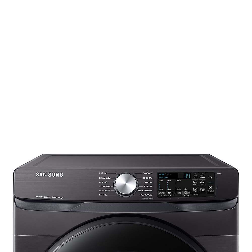 Samsung - 7.5 Cu. Ft. Stackable Smart Electric Dryer with Sensor Dry - Brushed Black_9