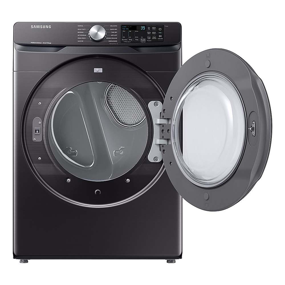 Samsung - 7.5 Cu. Ft. Stackable Smart Electric Dryer with Sensor Dry - Brushed Black_5