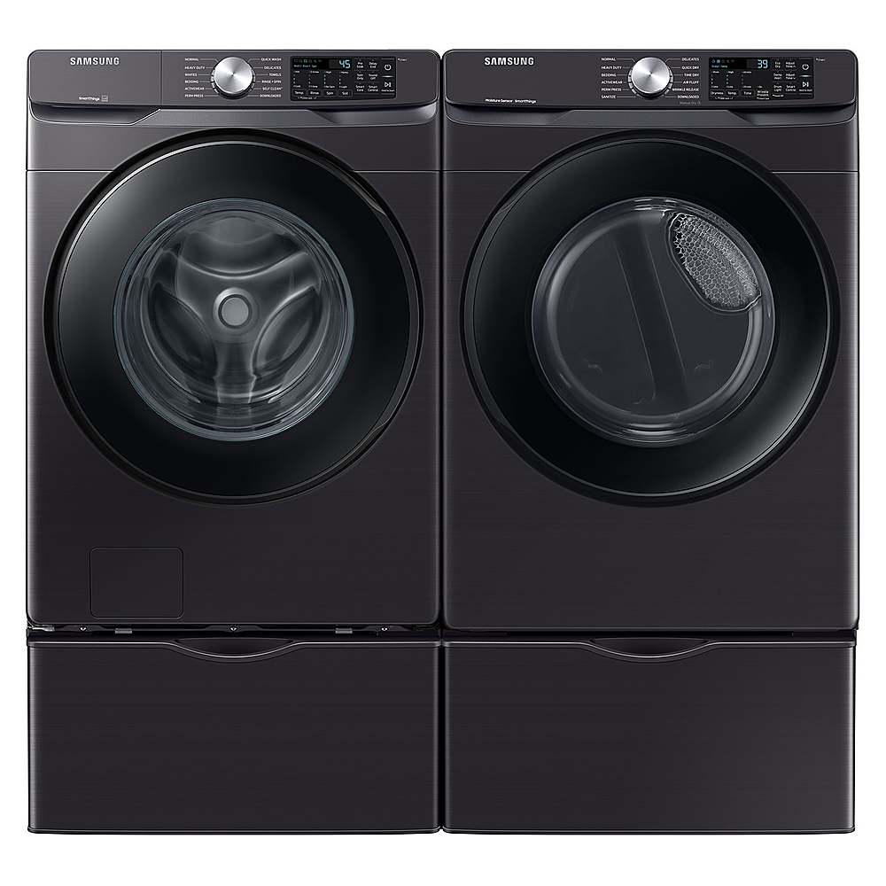 Samsung - 7.5 Cu. Ft. Stackable Smart Electric Dryer with Sensor Dry - Brushed Black_2