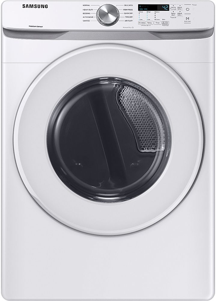 Samsung - 7.5 Cu. Ft. Stackable Electric Dryer with Long Vent Drying - White_0