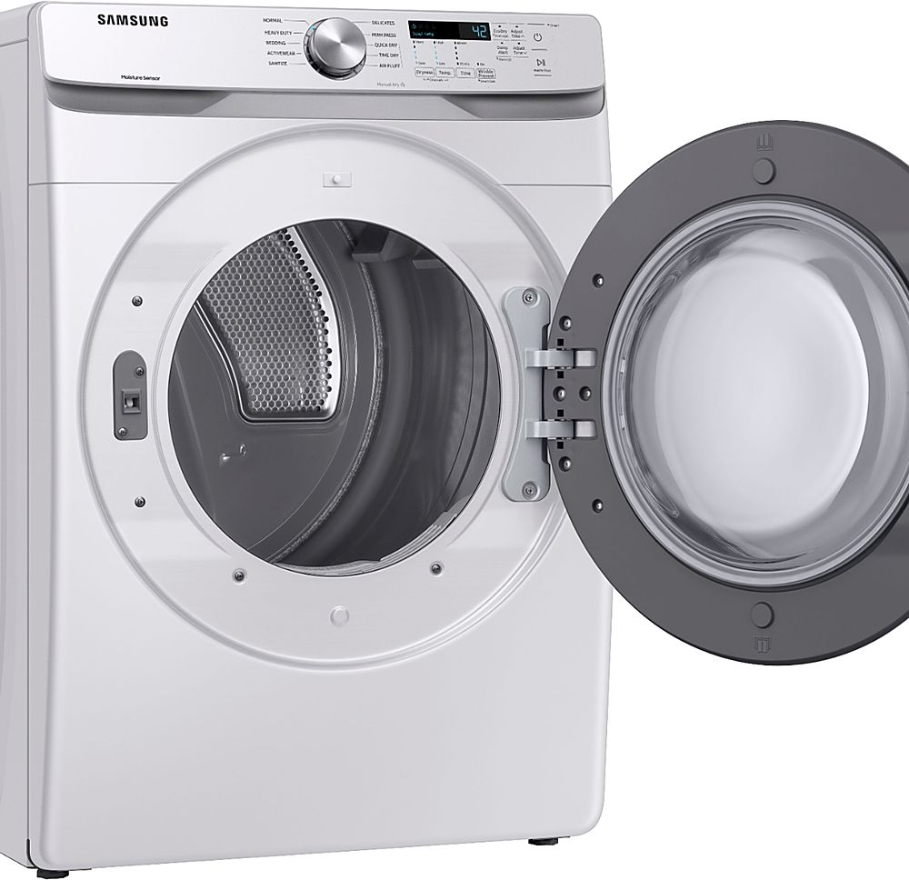 Samsung - 7.5 Cu. Ft. Stackable Electric Dryer with Long Vent Drying - White_4