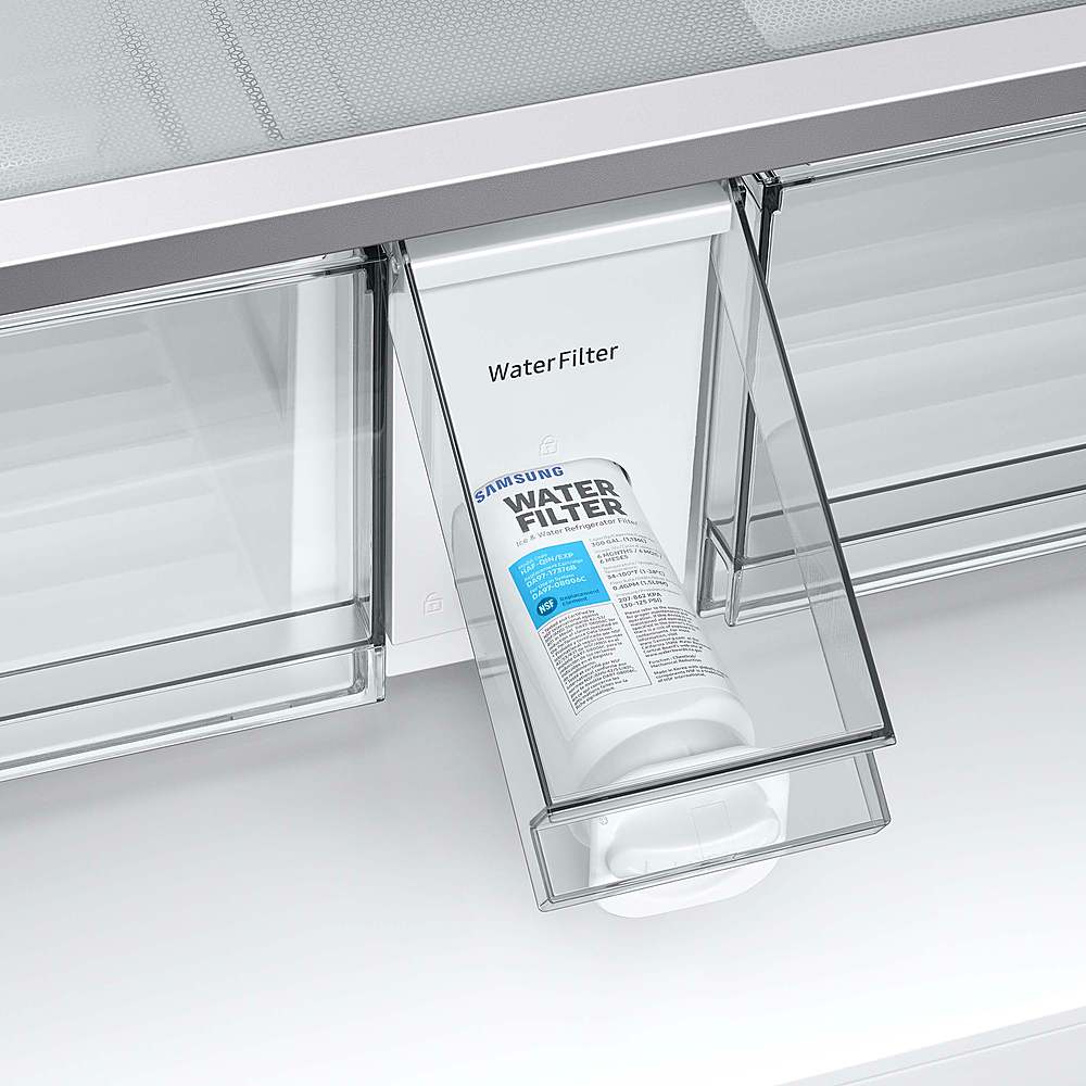 Samsung - BESPOKE 23 cu. ft. French Door Counter Depth Smart Refrigerator with Family Hub - Matte Black Steel_1