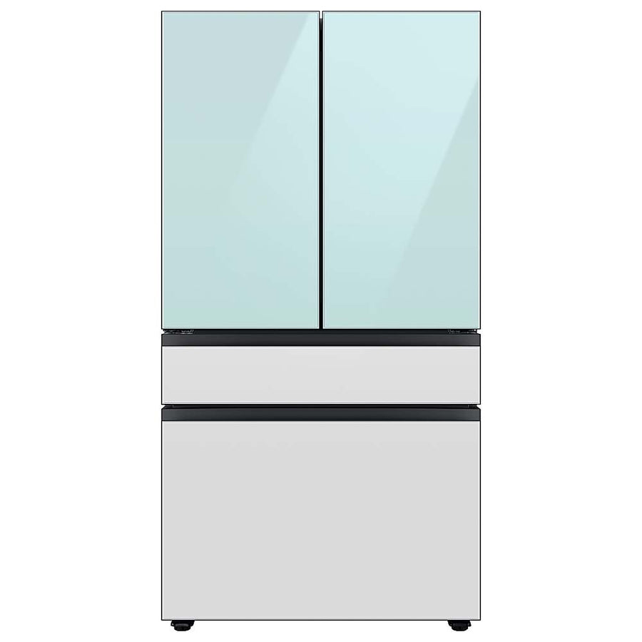Samsung - BESPOKE 23 cu. ft. 4-Door French Door Counter Depth Smart Refrigerator with Beverage Center - Morning Blue Glass_0