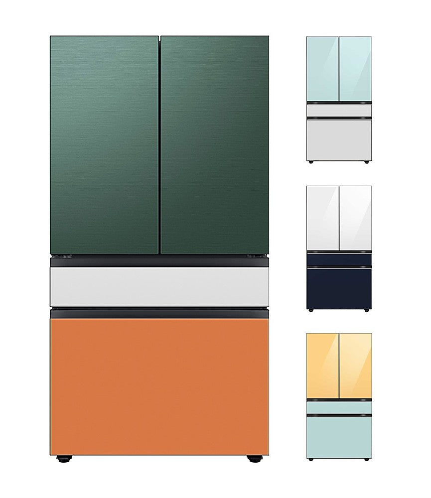 Samsung - BESPOKE 23 cu. ft. 4-Door French Door Counter Depth Smart Refrigerator with Beverage Center - Custom Panel Ready_0