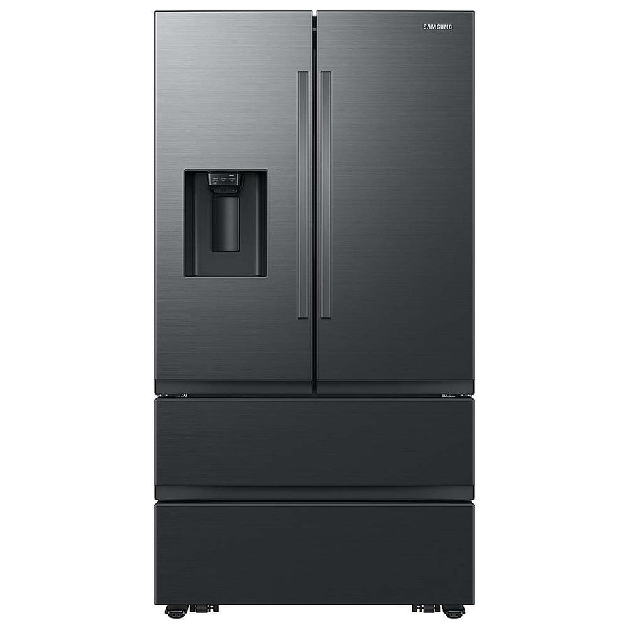 Samsung - 30 cu. ft. 4-Door French Door Smart Refrigerator with Four Types of Ice - Fingerprint Resistant Matte Black Steel_0