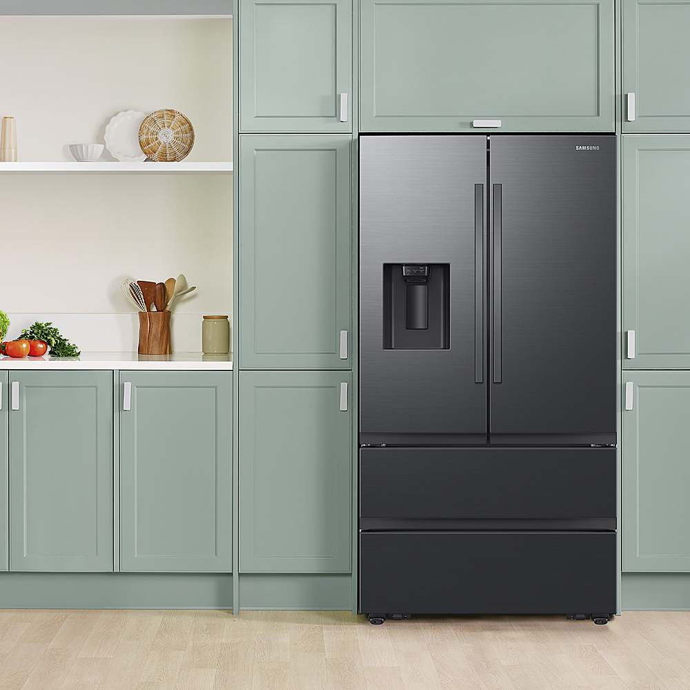 Samsung - 30 cu. ft. 4-Door French Door Smart Refrigerator with Four Types of Ice - Fingerprint Resistant Matte Black Steel_8