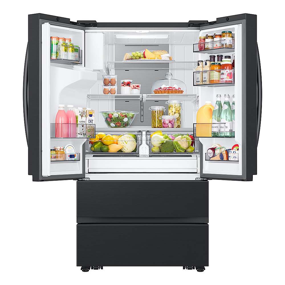 Samsung - 30 cu. ft. 4-Door French Door Smart Refrigerator with Four Types of Ice - Fingerprint Resistant Matte Black Steel_5
