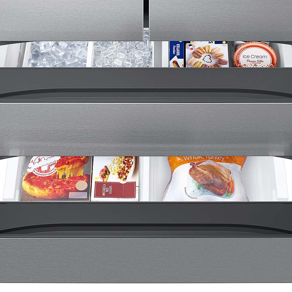 Samsung - 25 cu. ft. French Door Counter Depth Smart Refrigerator with Four Types of Ice - Stainless Steel_1
