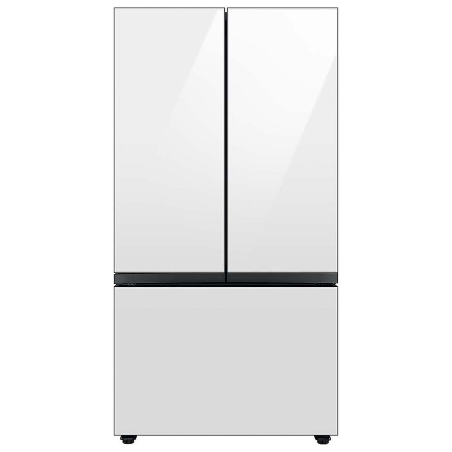 Samsung - BESPOKE 30 cu. ft. 3-Door French Door Smart Refrigerator with Beverage Center - White Glass_0