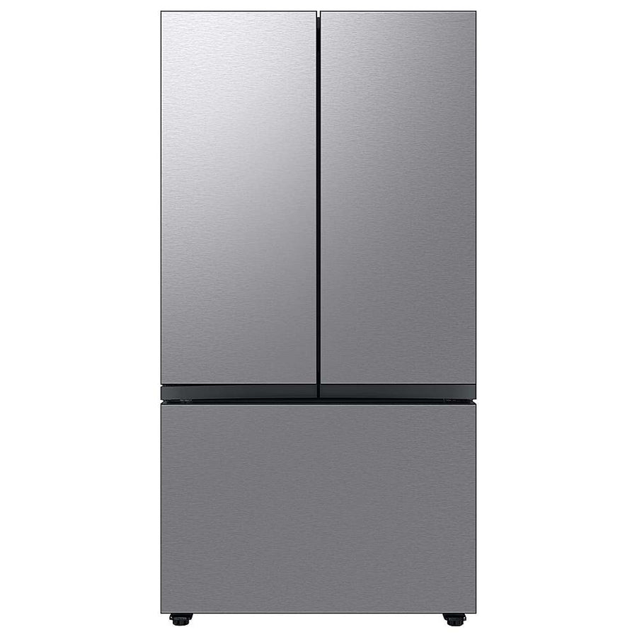 Samsung - BESPOKE 24 cu. ft. French Door Counter Depth Smart Refrigerator with Beverage Center - Stainless Steel_0