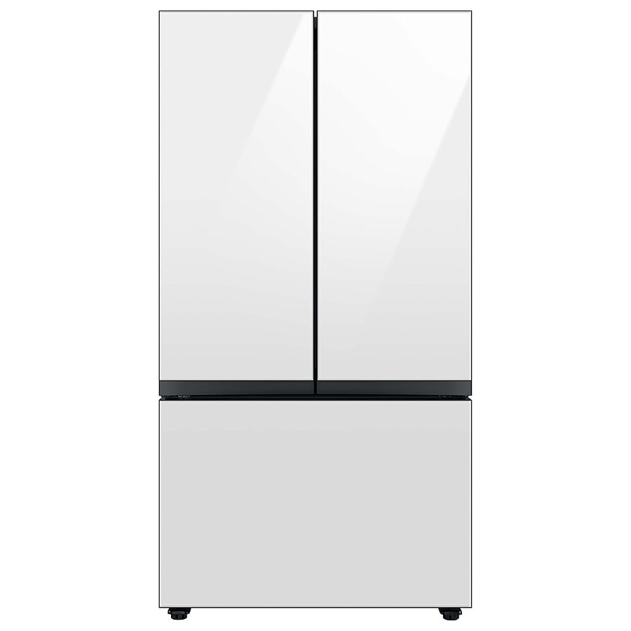 Samsung - BESPOKE 30 cu. ft. French Door Smart Refrigerator with AutoFill Water Pitcher - White Glass_0