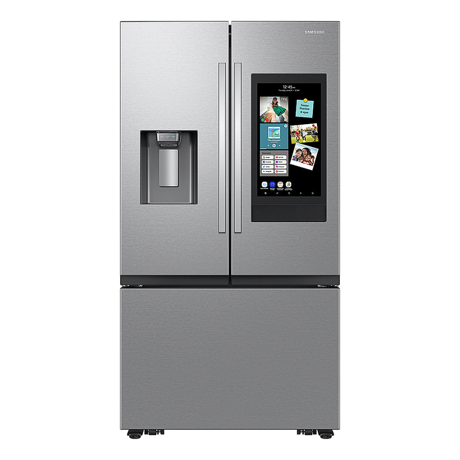 Samsung - 25 cu. ft. 3-Door French Door Counter Depth Smart Refrigerator with Family Hub - Stainless Steel_0