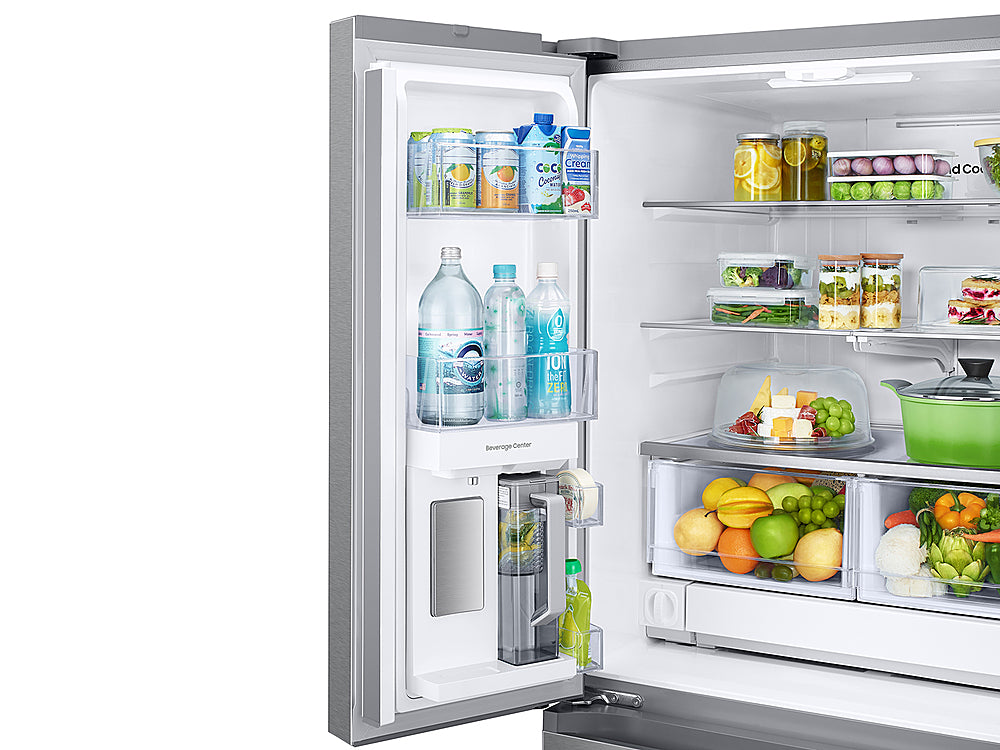 Samsung - 25 cu. ft. 3-Door French Door Smart Refrigerator with Beverage Center - Stainless Steel_1