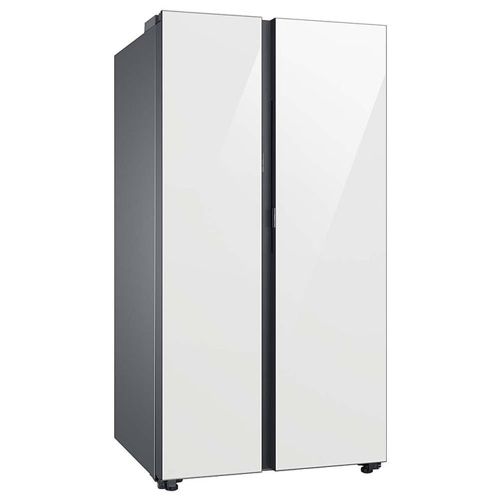 Samsung - BESPOKE Side-by-Side Smart Refrigerator with Beverage Center - White Glass_7