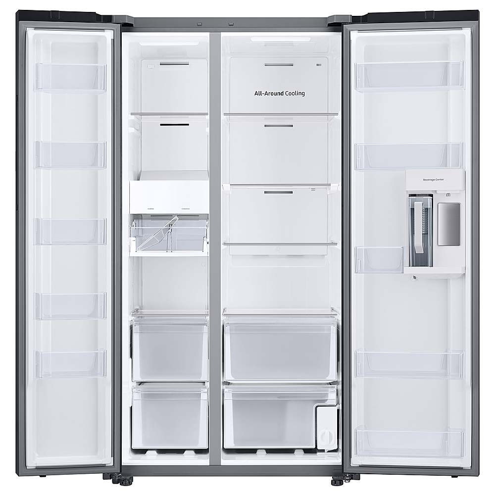 Samsung - BESPOKE Side-by-Side Smart Refrigerator with Beverage Center - White Glass_4