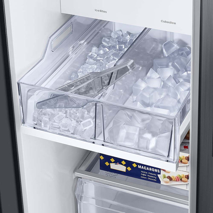 Samsung - BESPOKE Side-by-Side Smart Refrigerator with Beverage Center - White Glass_2