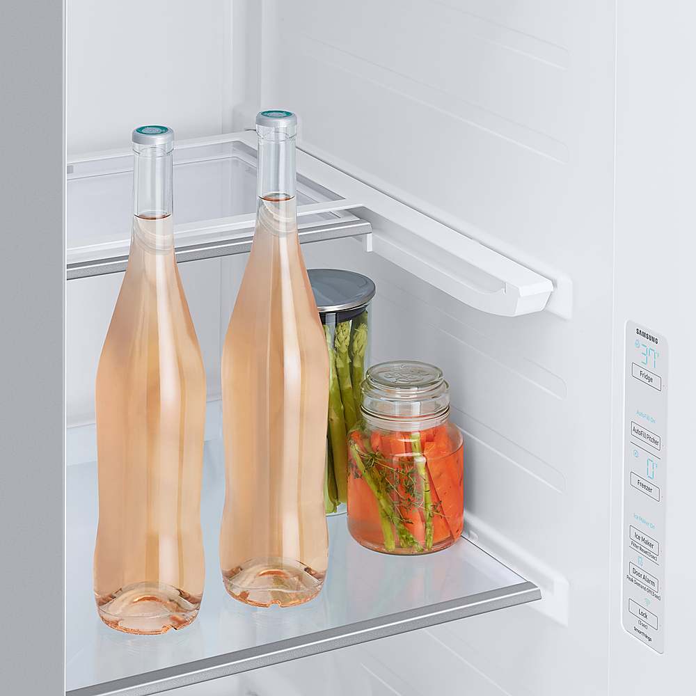 Samsung - BESPOKE Side-by-Side Smart Refrigerator with Beverage Center - White Glass_1