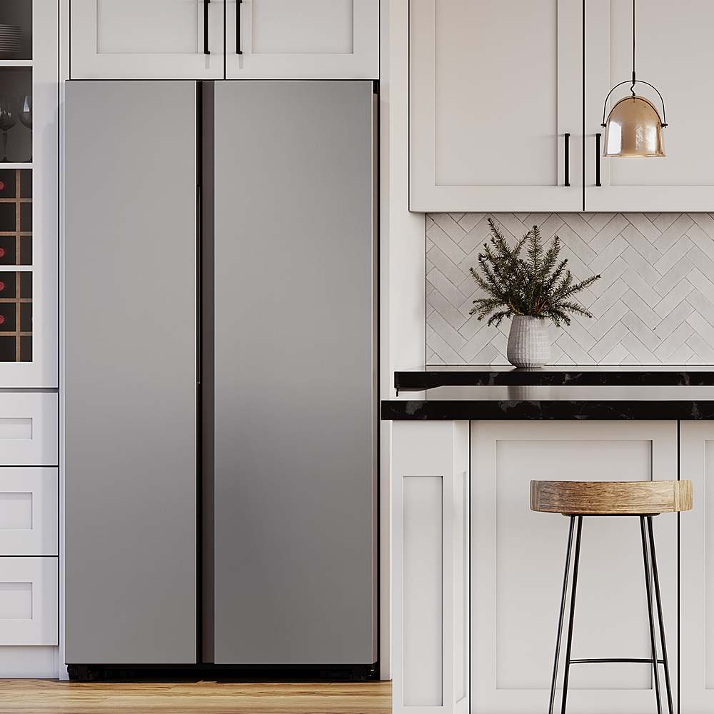 Samsung - BESPOKE Side-by-Side Counter Depth Smart Refrigerator with Beverage Center - Stainless Steel_7