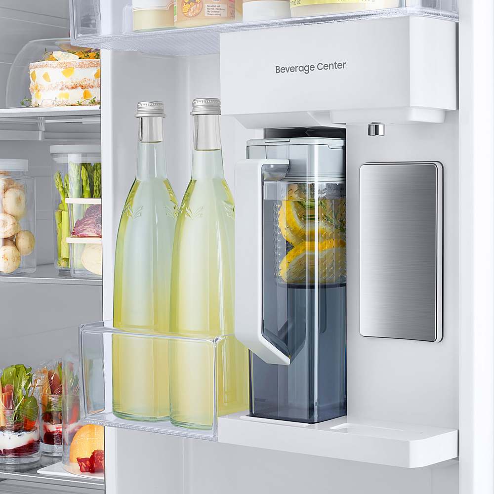 Samsung - BESPOKE Side-by-Side Counter Depth Smart Refrigerator with Beverage Center - Stainless Steel_3