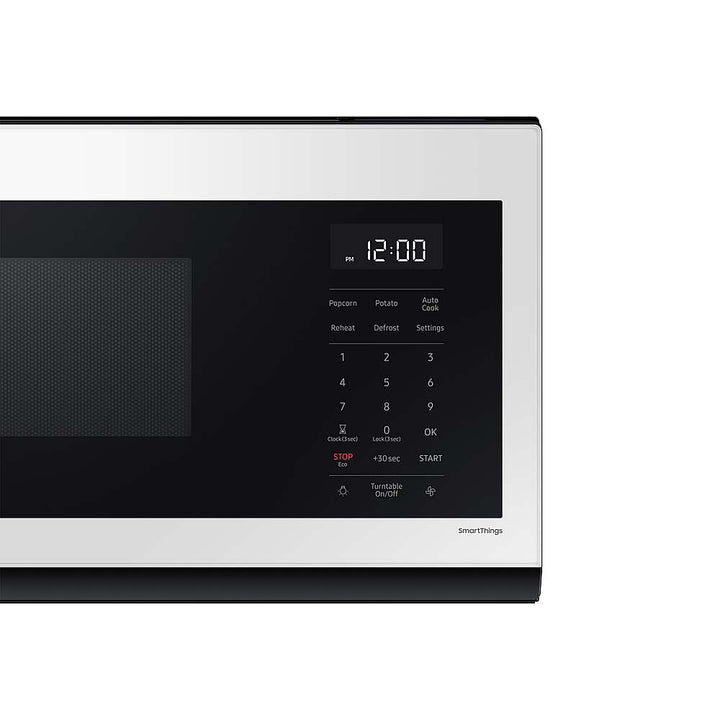 Samsung - BESPOKE 1.1 cu. ft SLIM Over-the-Range Microwave with 400 CFM Hood Ventilation, Wi-Fi and Voice Control - White Glass_2