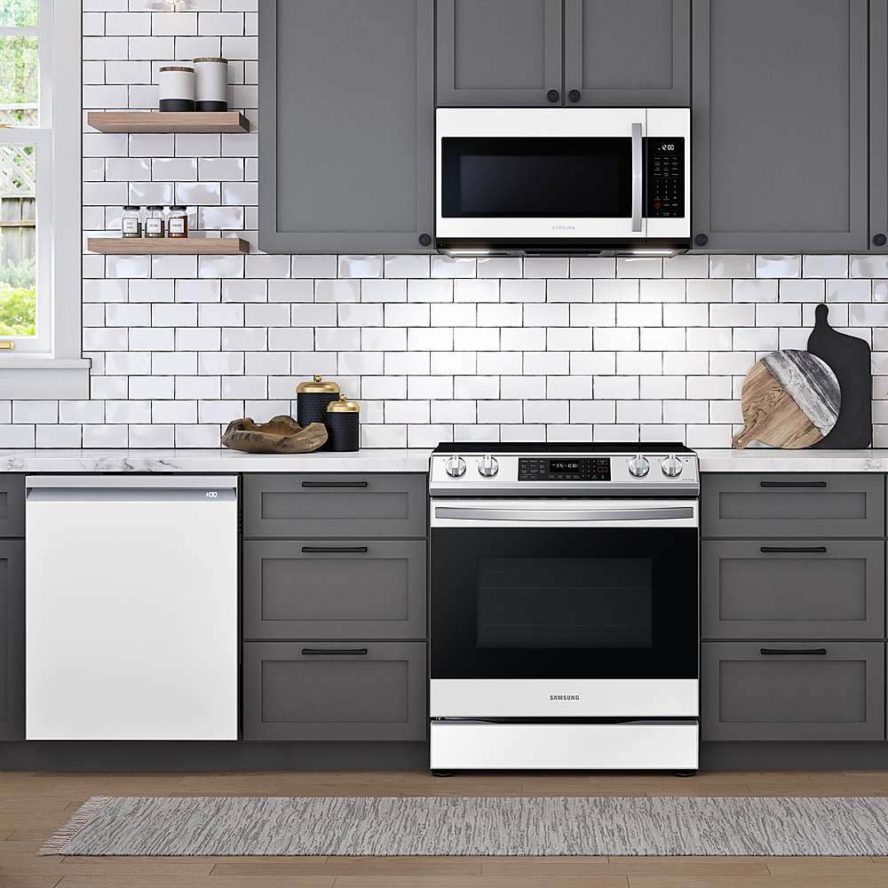 Samsung - BESPOKE 6.3 cu. ft. Smart Slide-in Electric Range with Air Fry & Convection - White Glass_8