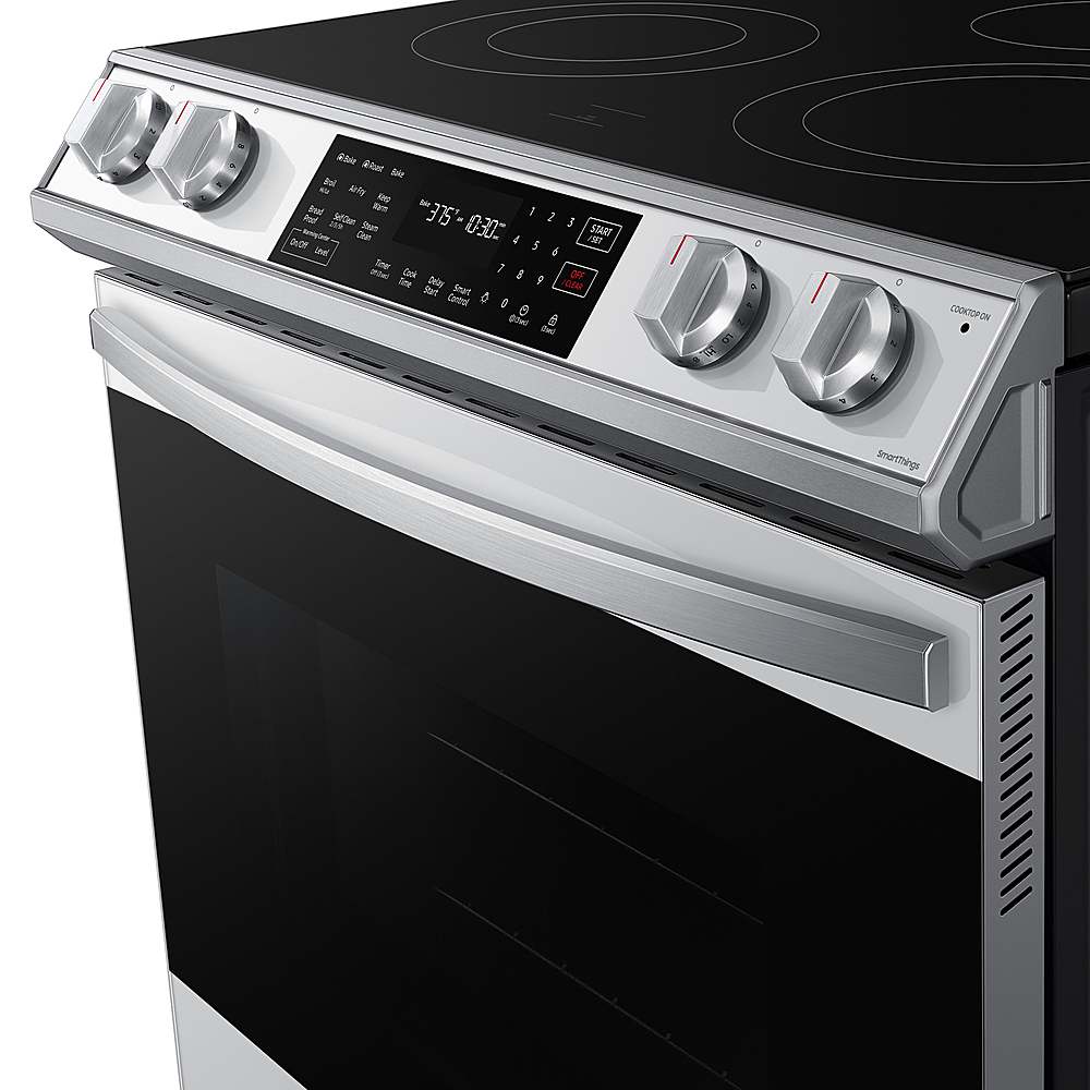 Samsung - BESPOKE 6.3 cu. ft. Smart Slide-in Electric Range with Air Fry & Convection - White Glass_6