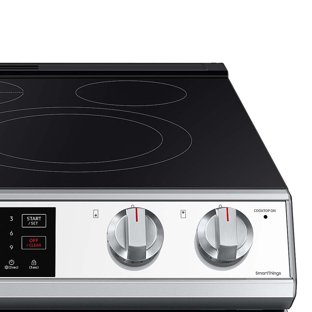 Samsung - BESPOKE 6.3 cu. ft. Smart Slide-in Electric Range with Air Fry & Convection - White Glass_4